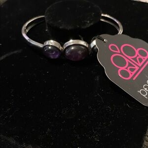 Paparazzi Silver Bracelet with Purple Accents
